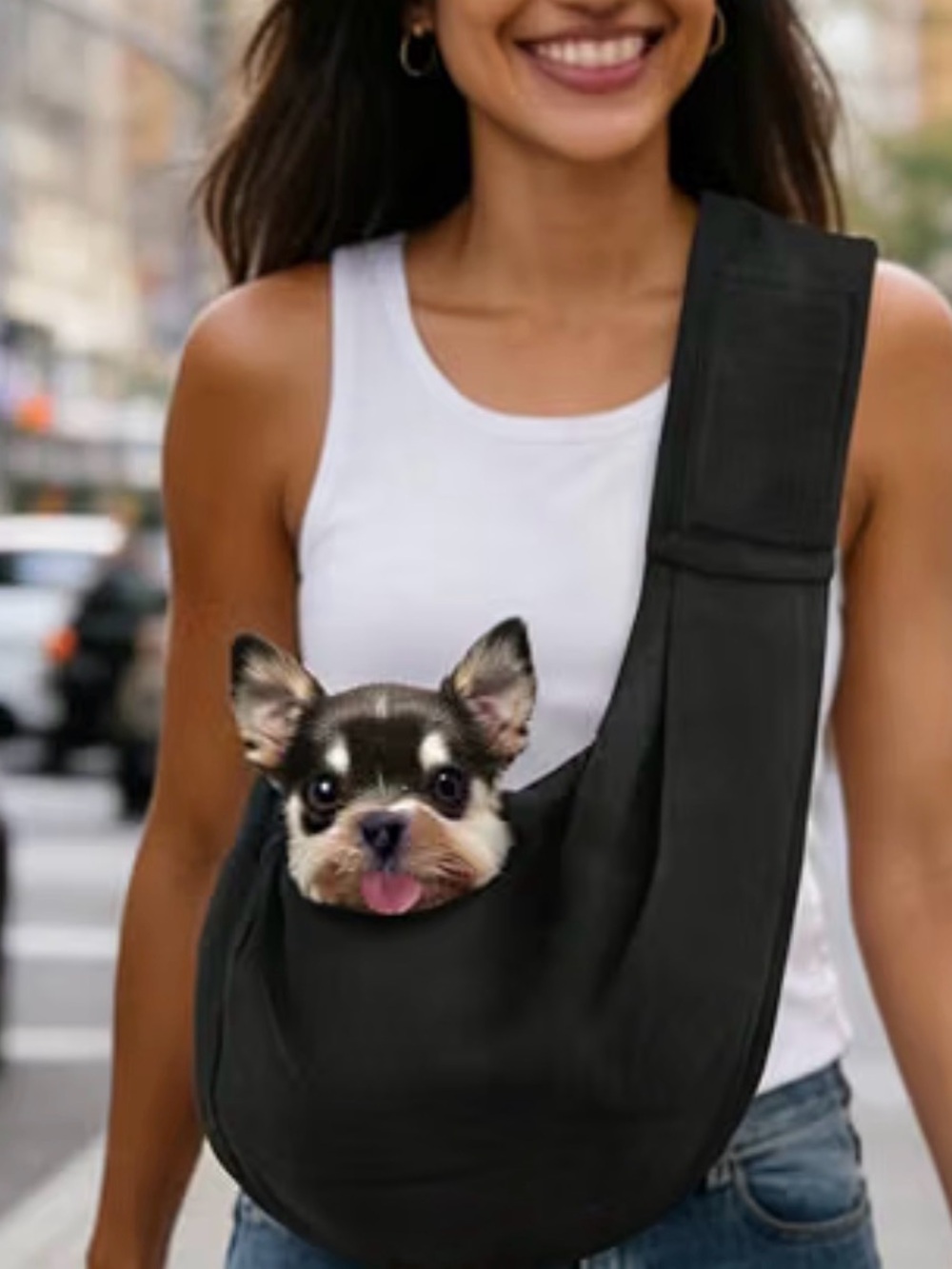 🐕🦺🐩Black Dog Sling Carrier - Comfortable Hands-Free Pet Carrier